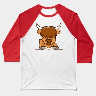 highland cow read a book Baseball T-Shirt